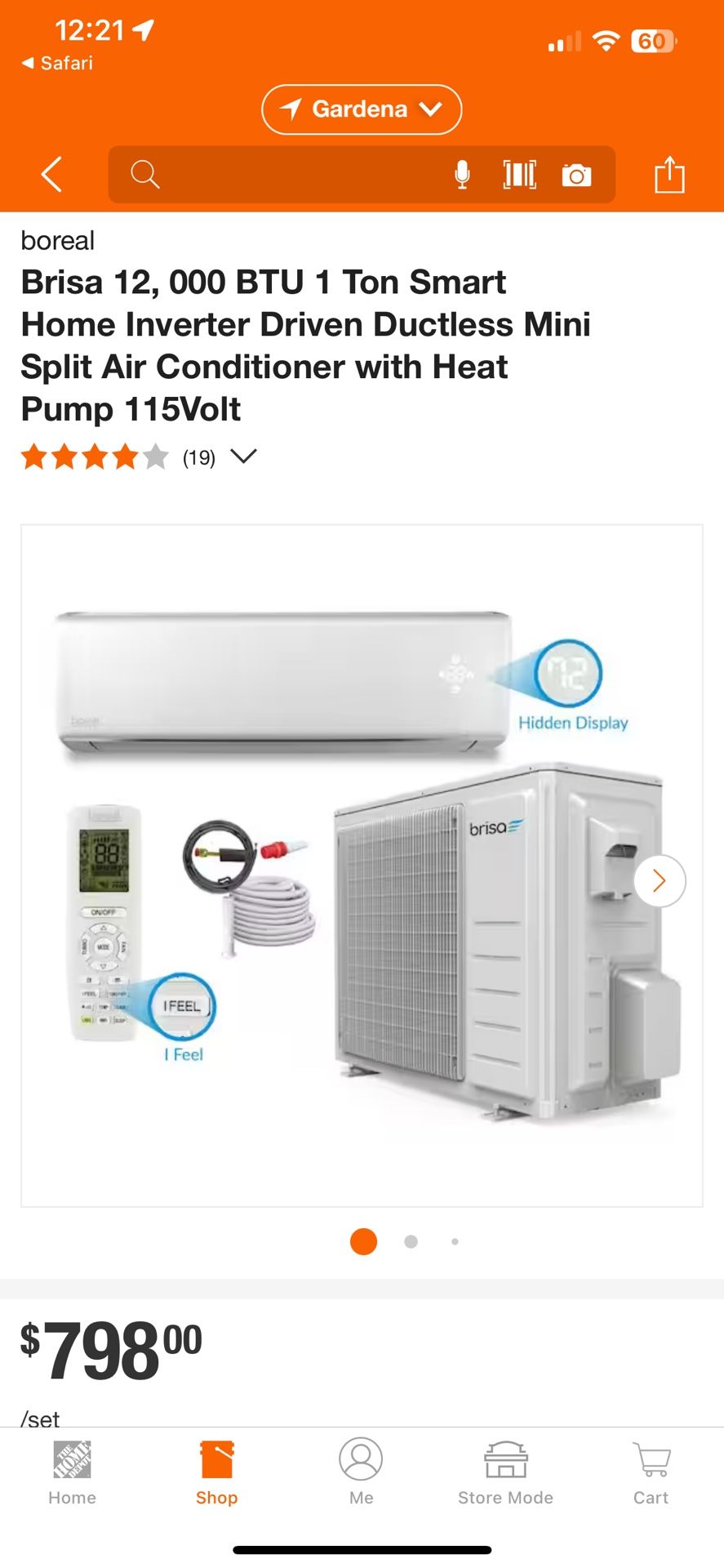 Brisa 12, 000 BTU Ton Smart Home Inverter Driven Ductless Mini