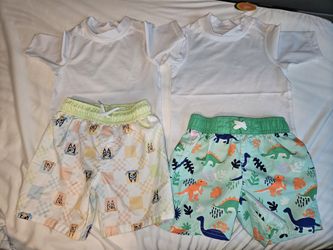 Toddler Boy Swim Trucks And Rashgards