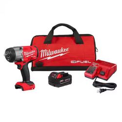 M18 FUEL 18V Lithium-Ion Brushless Cordless 1/2 in. Impact Wrench w/Friction Ring Kit w/One 5.0 Ah Battery and Bag
