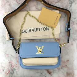 Authentic Louis Vuitton Blue LV Twist Lock Shoulder Bag for Sale in