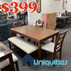 Dining Table With 4 Chairs And Bench 