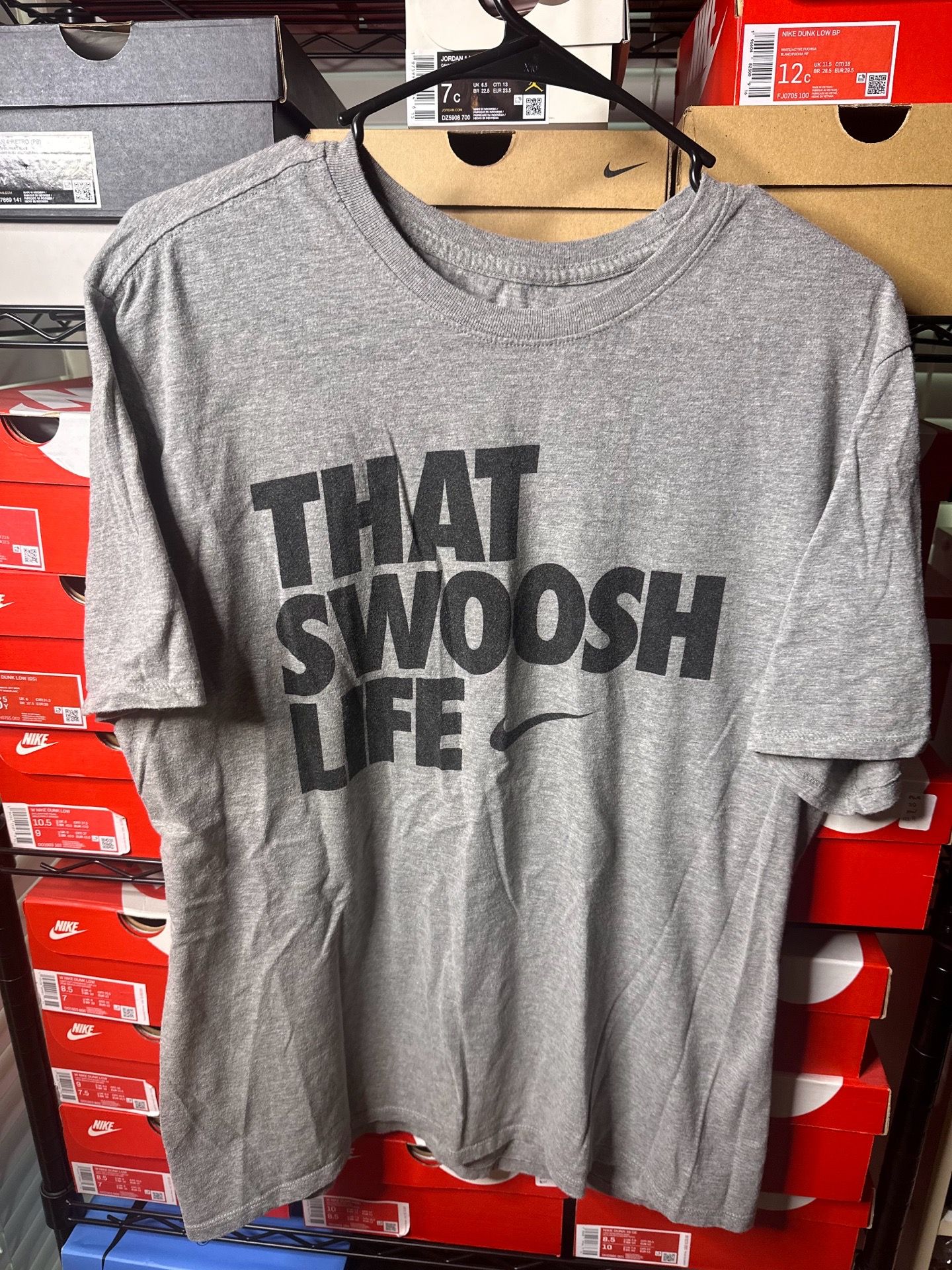 Nike grey "That Swoosh Life" tee Size Large men’s used #swooshlife #tee