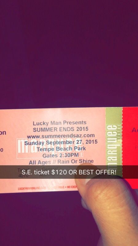 Summer End Festival tickets Kanye 9/27 Sunday Best Offer