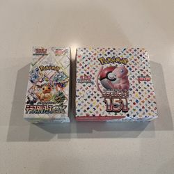Pokemon Japanese 151 And Terastal Festival Booster Box Bundle 100% Authentic 