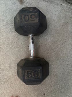 50 lb Rubber Hex Dumbbell