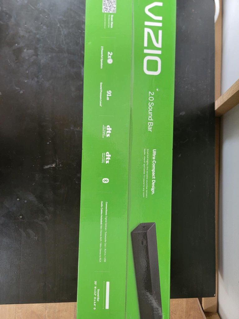 VIZIO 2.0 Sound Bar, likely a compact home theater sound bar from the V-Series,