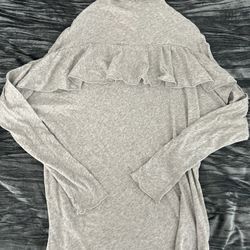 Chaser grey long sleeve ruffle top Size M