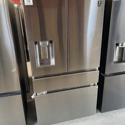 Stainless Steel 23 Cu. Ft. Counter Depth 4-Door French Door Refrigerator 