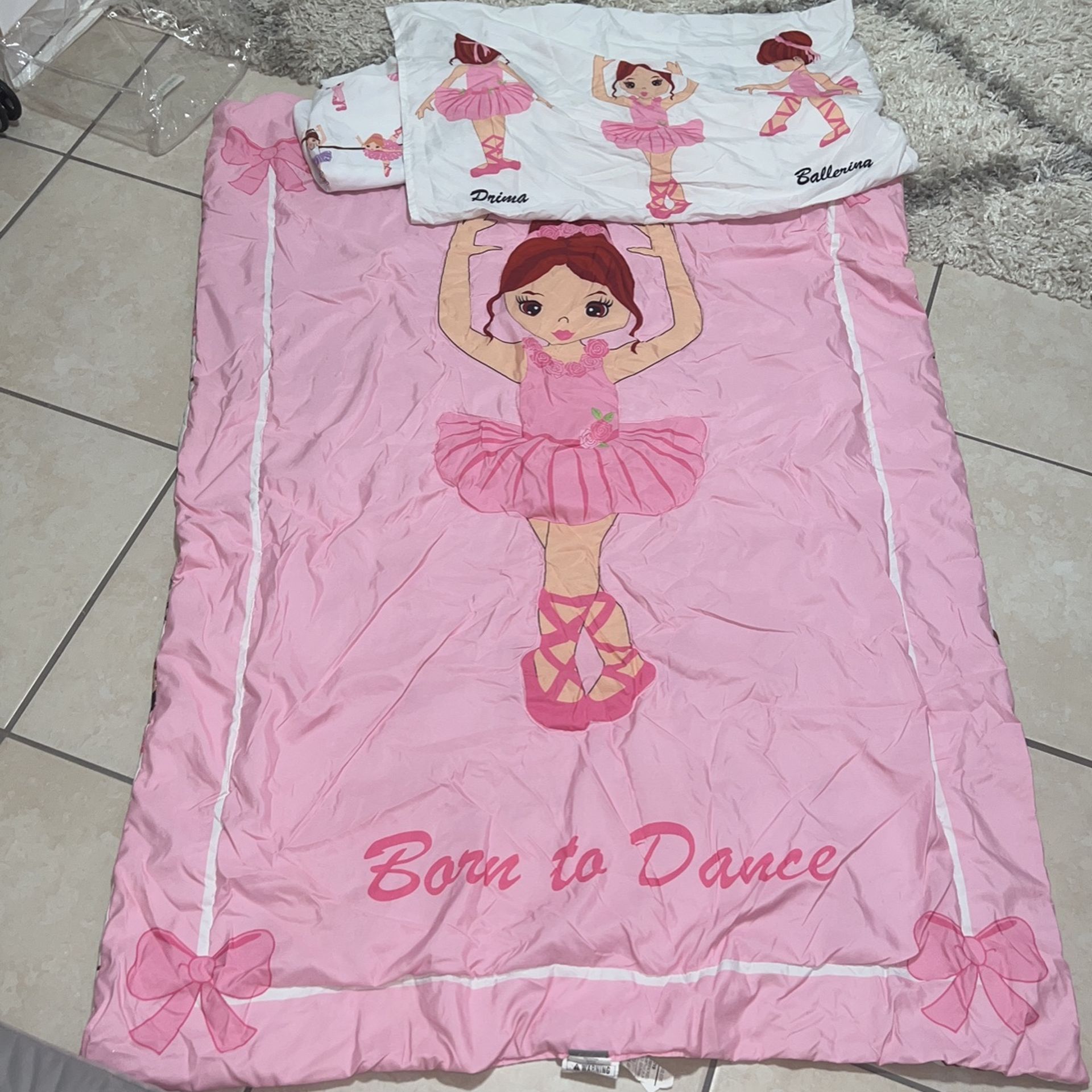 Ballerina Crib Set, Comforter, Pillow case, Fitted & loose Sheet $5