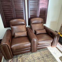 Beautiful Leather Electric Recliners - 74” x 38”  Originally $4400.    Asking $899