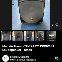 Mackie Thump TH-12A 12" 1300W PA Loudspeaker - Black