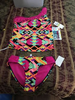 2 Pc Bathing Suit New Size 14