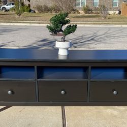 Solid Wood Black Tv Stand
