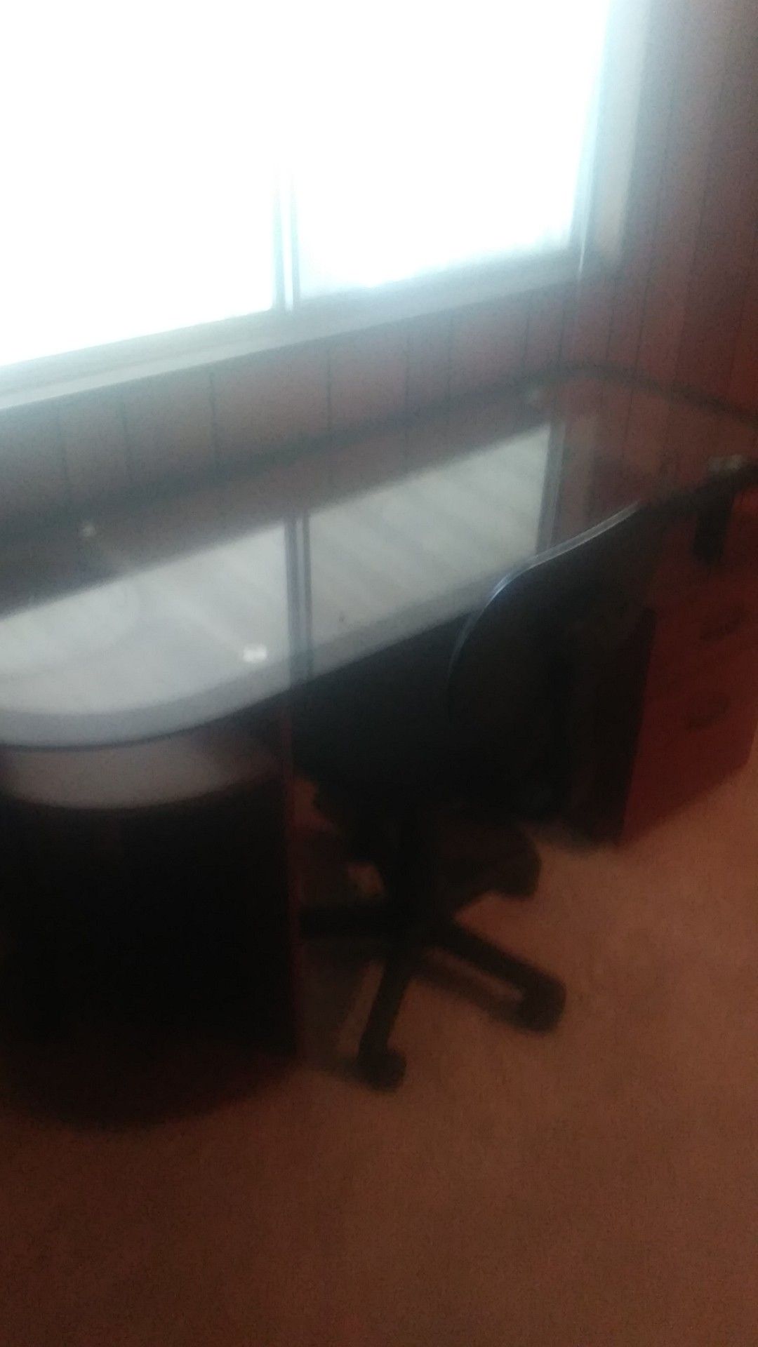 Free Glasstop desk with drawers and chair