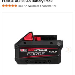 Milwaukee 8amp Hour Battery