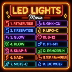 Reta, Peptides and products LED signs