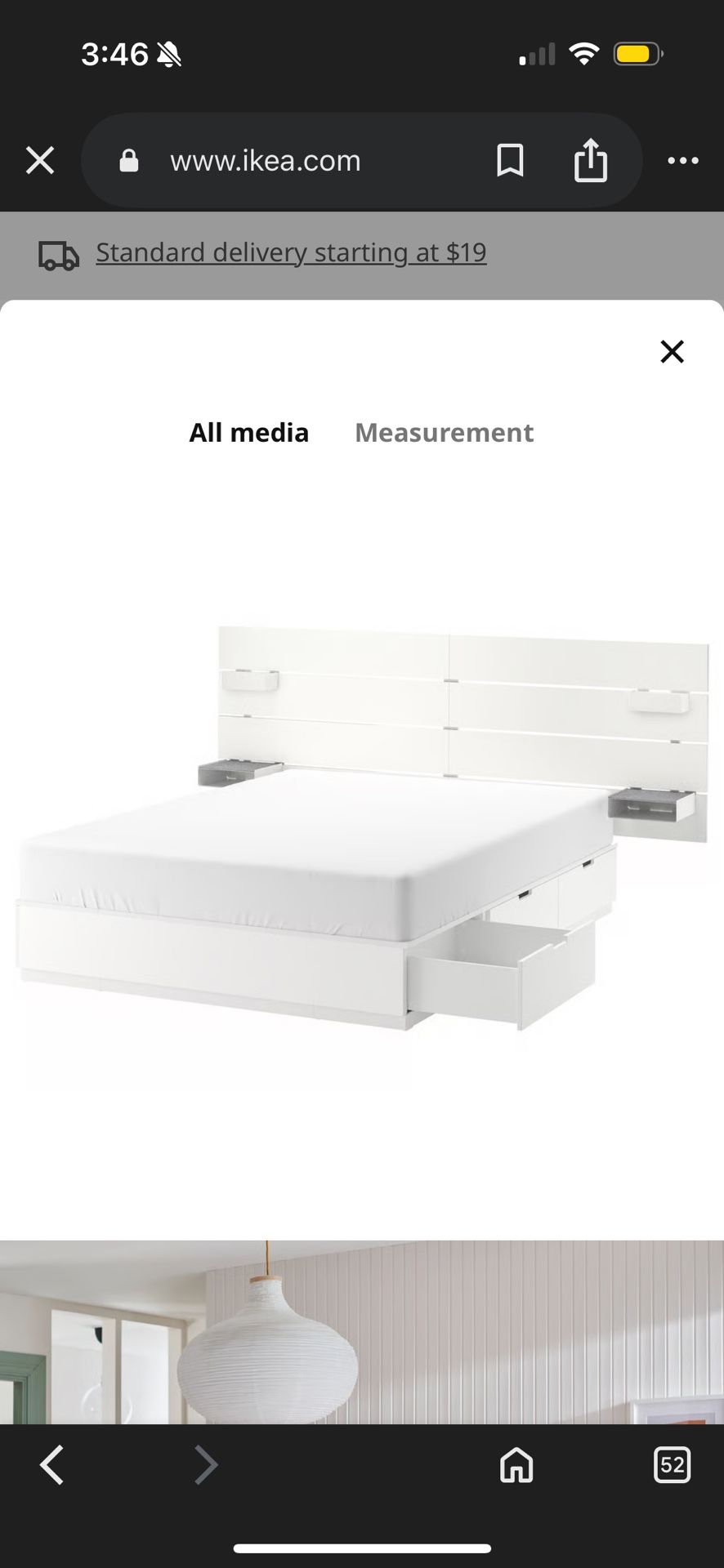Bed Frame with Storage (IKEA Nordli; No Headboard)