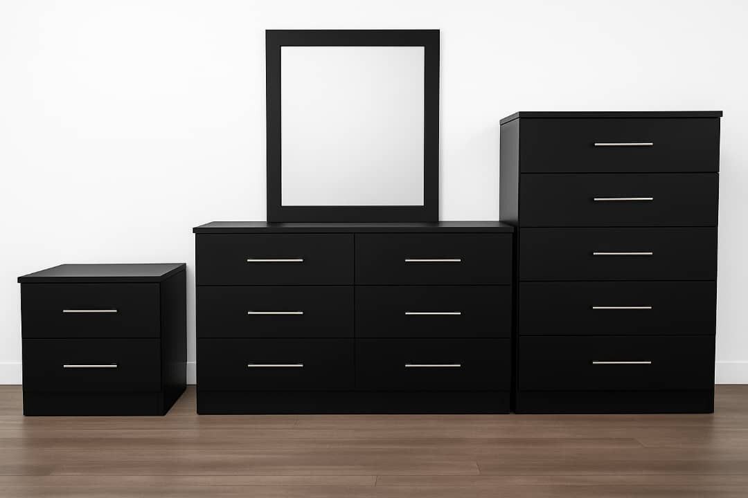 Dresser With Mirror ,Chest And One Nightstand
