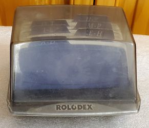 Rolodex Card File Box Business Card File w/Cards & Index Tabs Cards 2.125" x 4"