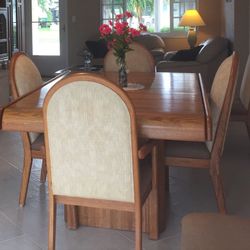 Solid Wood Dining Table And 6 Chairs