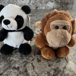 Panda And Monkey Plush Toy From San Diego Zoo