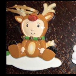 New Personalized Christmas Ornament family Baby's 1st Reindeer boy