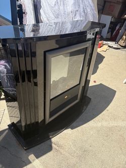 Black Electric Fireplace