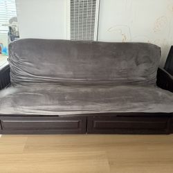 Full Size Futon With Wood Base