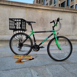 Med 18” Raleigh John Tomac Technium 21-spd mtb with Rear Rack+Basket-Shimano