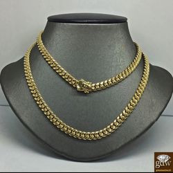 Real 14K Yellow Gold Miami Cuban Chain 24"  6mm BOX LOCK Men