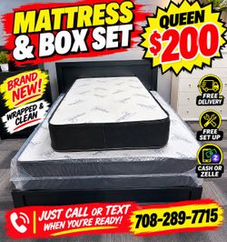 Huge sale for Mattress And Box Twin size #mattress and box 150.$ full 190$ Queen 200$ king 290$. free delivery free set up 708….289…7715… cash or Zell