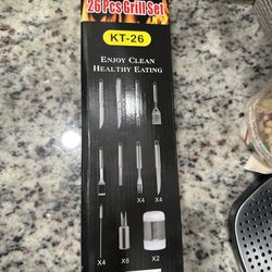 Dr. Camp 26 PCS Grilling Accessories Stainless Steel Grill Set Barbecue Utens...