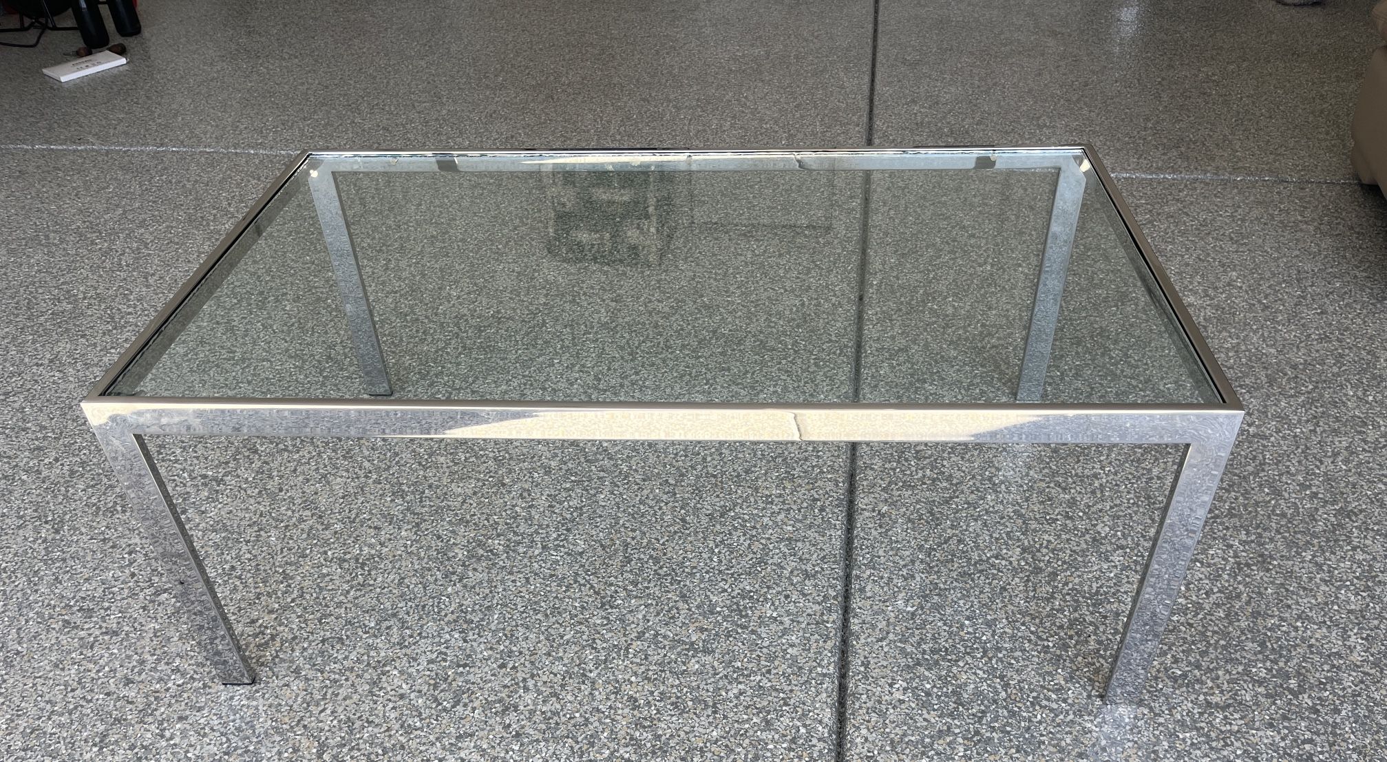 Knoll Modern coffee table – chrome and glass – 42 x 24 x 16” high