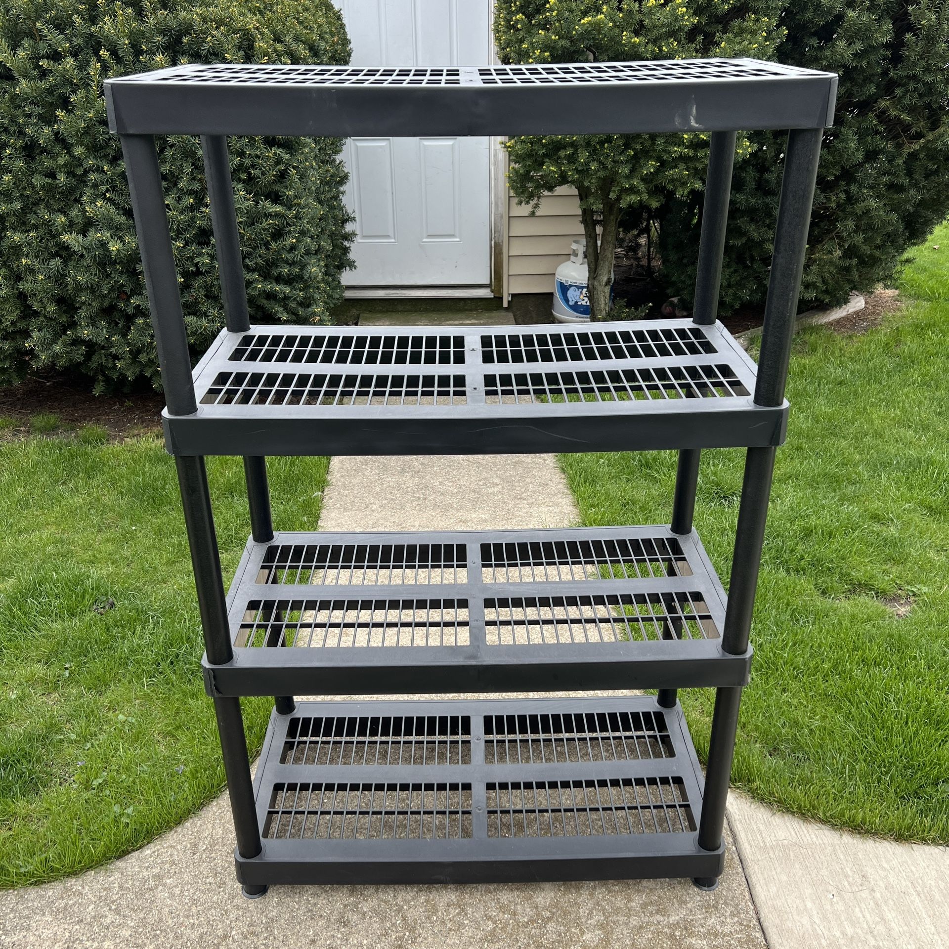 4 Tier Plastic Shelving Unit 36x18x55