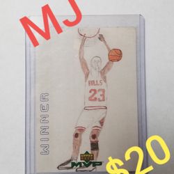 Basketball Card Micheal Jordan Upper Deck Mvp Drawing Winner