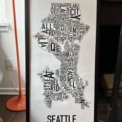 Seattle Art With Custom Frame 