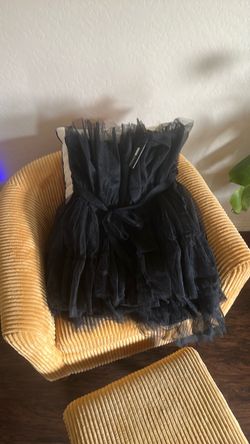 Black Tulle Strapless Mini Dress fashion nova