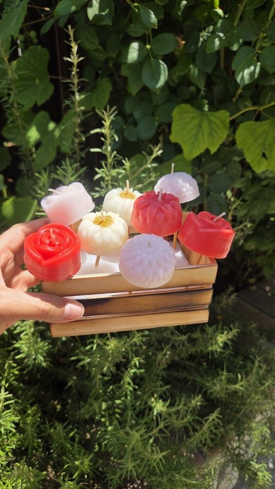 Flower Candles In Crate