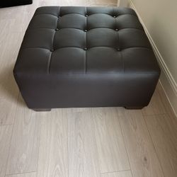 36” Faux Leather Ottoman