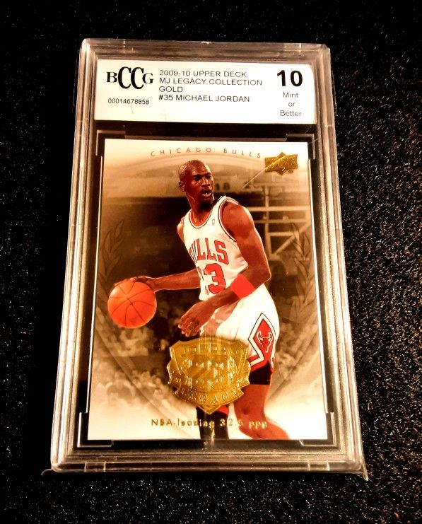 Michael Jordan 2009-10 Upper Deck Legacy Gold Graded BCCG 10 CHICAGO BULLS NBA LEGEND