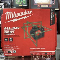 Milwaukee M12 360 3 line Green Laser Level