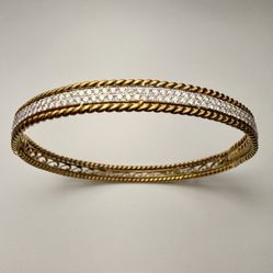14K Gold Diamond Bangle – 15.19g – 108 Diamonds (~0.65 CTW)