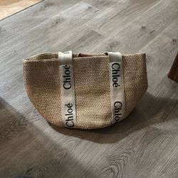 Woman’s  Chloe Woody Large Basket Bag