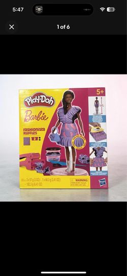 Barbie Fashionista Ruffle Play-Doh~11.5” Doll, Patterns Playdough Accessorie NEW