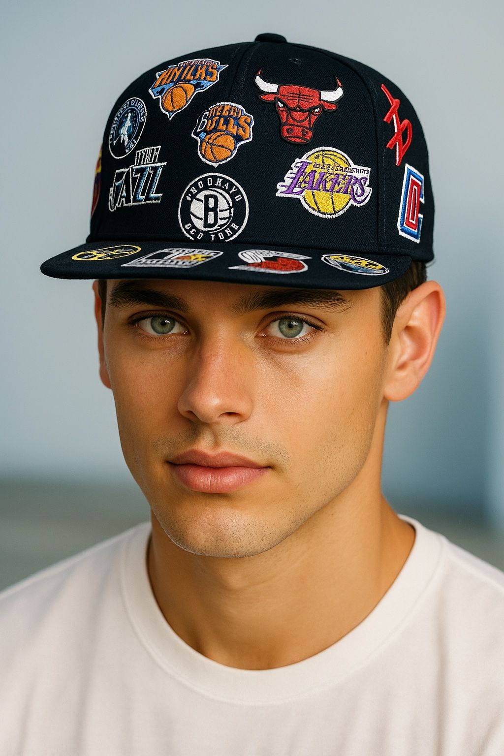 New Era NBA Patches Fitted Hat Size 7 1/4