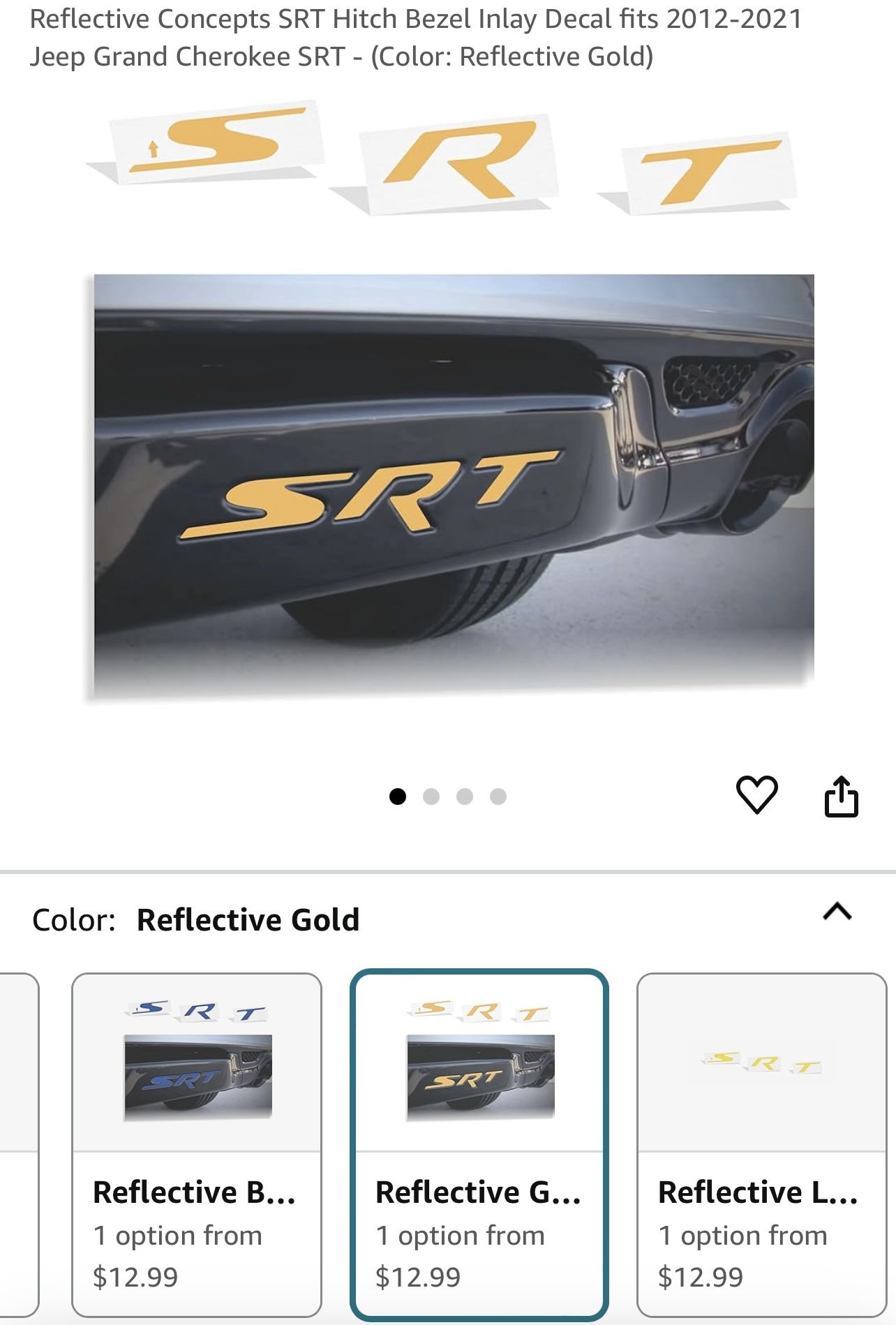 Jeep GC SRT Bezel Sticker Overlay