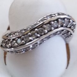 Sterling Silver and Cz Fashion Ring 