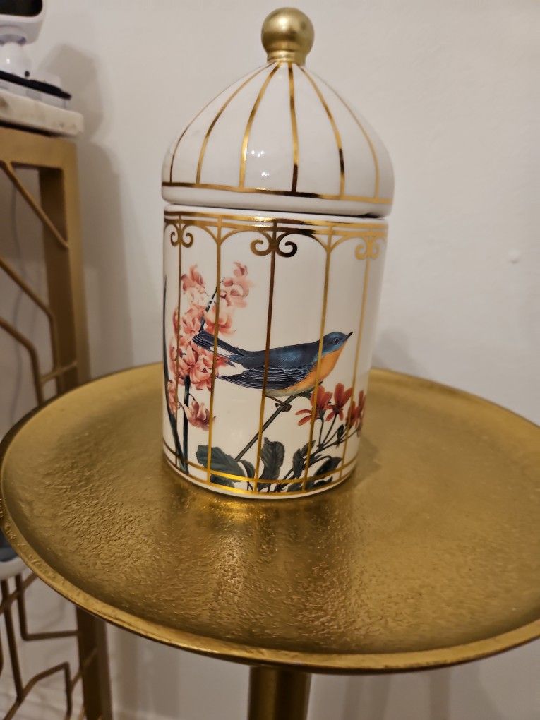 Bird Cage Jar With Lid