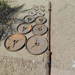 245lbs Olympic Weights+ 45lb Barbell 