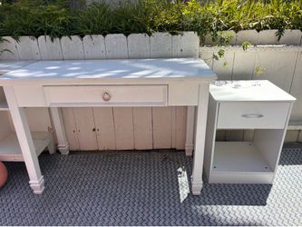 Desk with side table